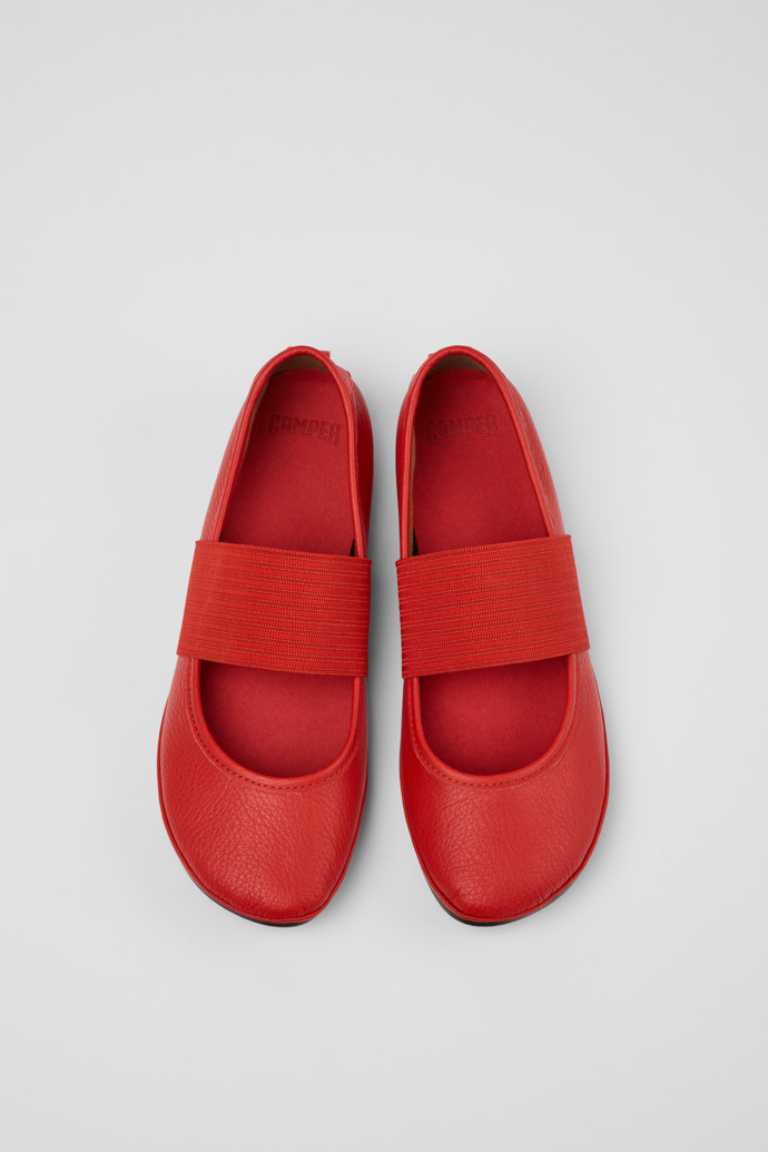 Camper Right Nina - Bailarinas rojas de piel para mujer.
