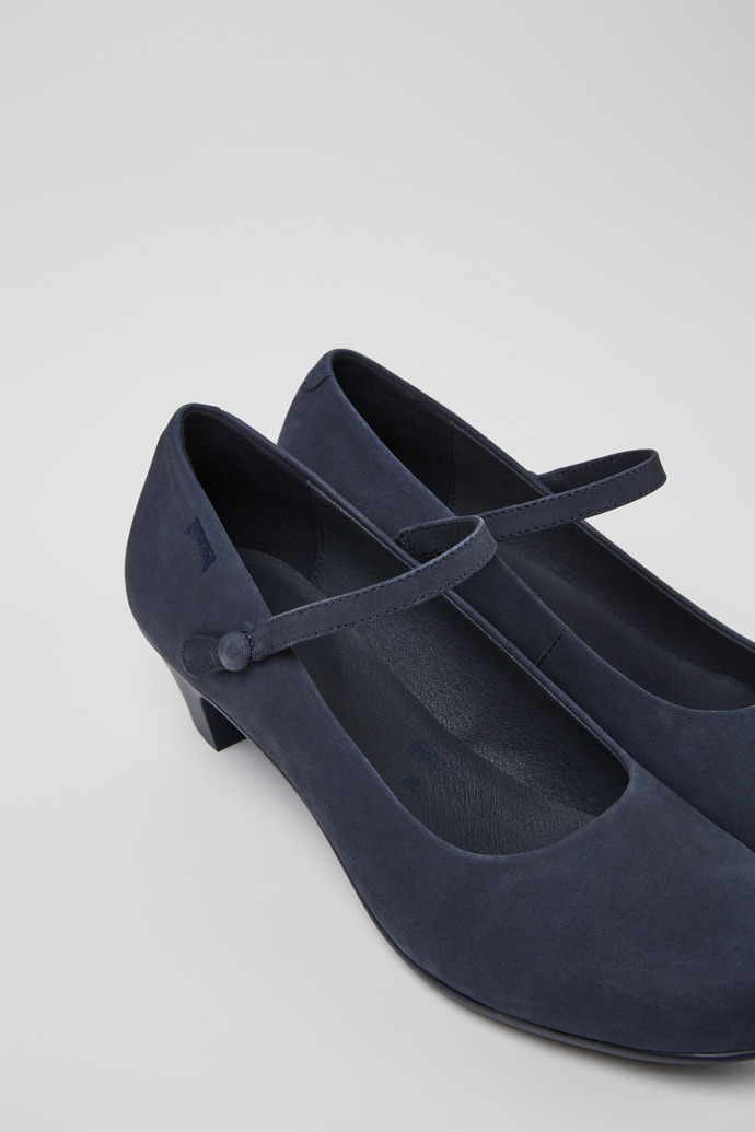 Camper Helena - Zapatos azules de piel nobuk para mujer