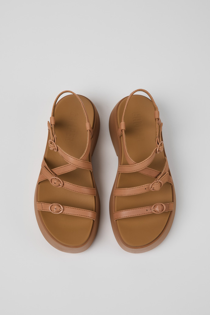 Camper Tasha - Sandalias de piel color nude para mujer.