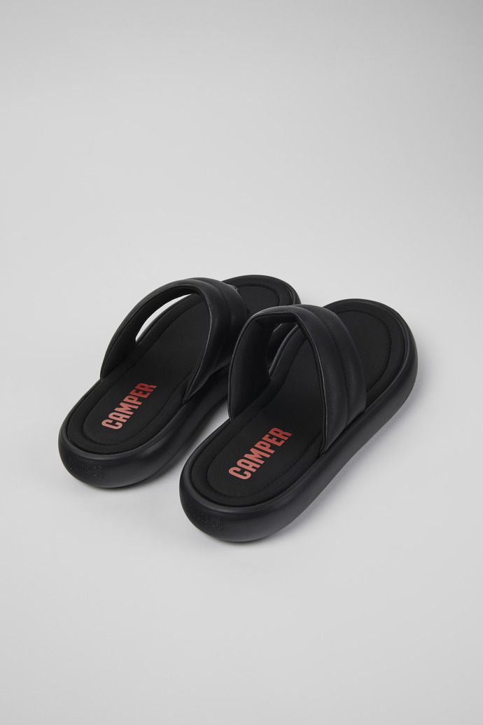 Camper Pelotas Flota - Chanclas negras de piel para hombre