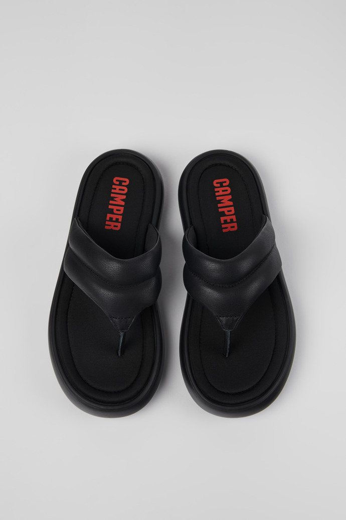 Camper Pelotas Flota - Chanclas negras de piel para hombre