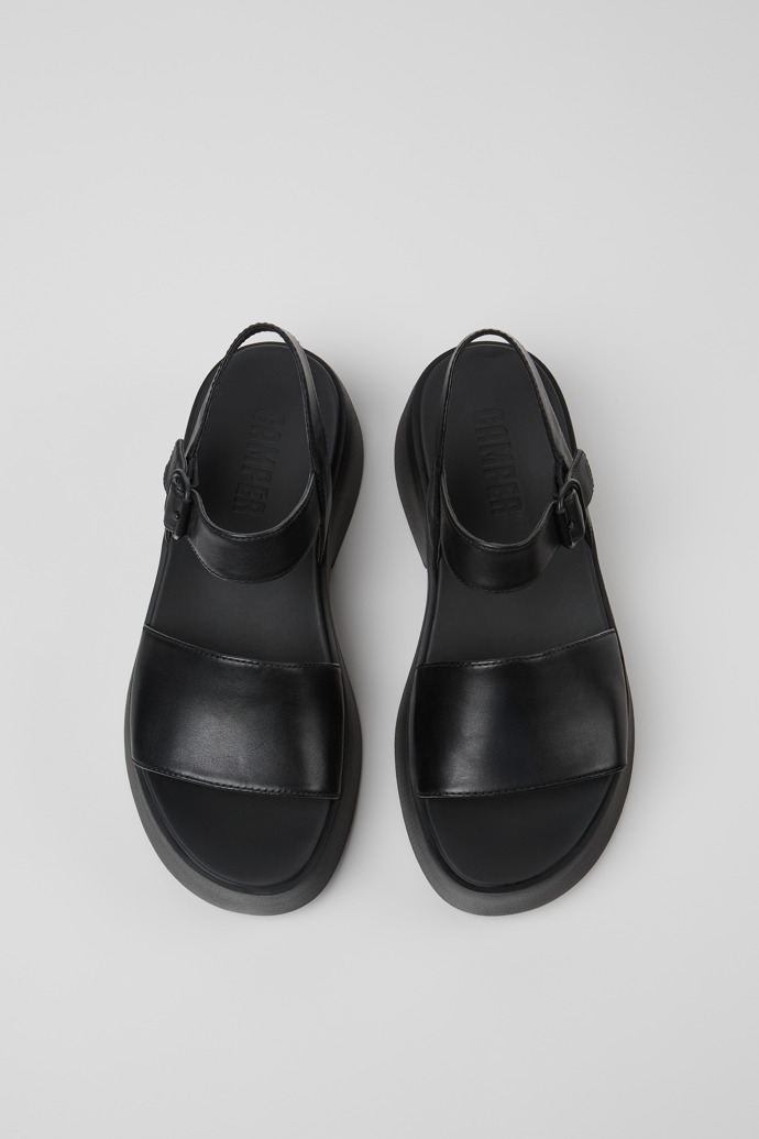 Camper Tasha - Sandalia negra de piel para mujer.