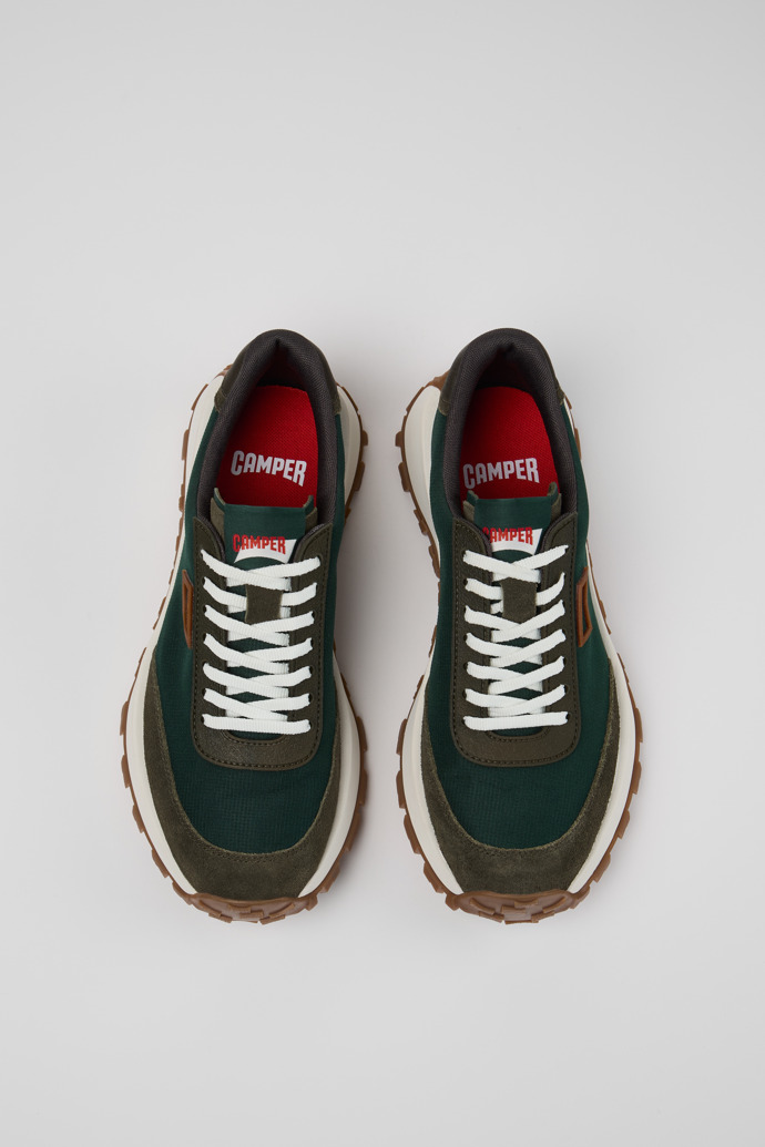 Camper Drift Trail - Zapatilla verde para hombre de textil y piel nobuk.