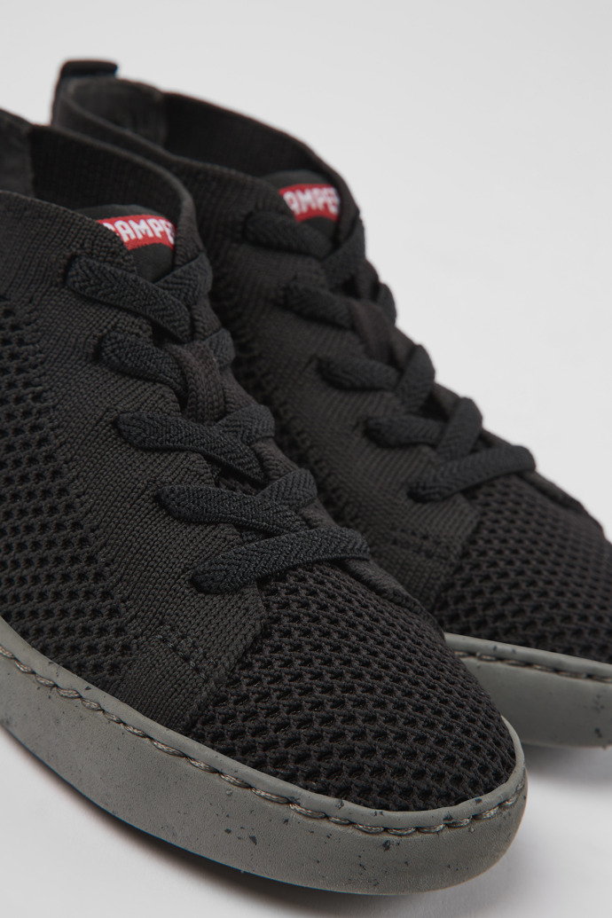 Camper Peu Touring - Botines textiles negros para niños