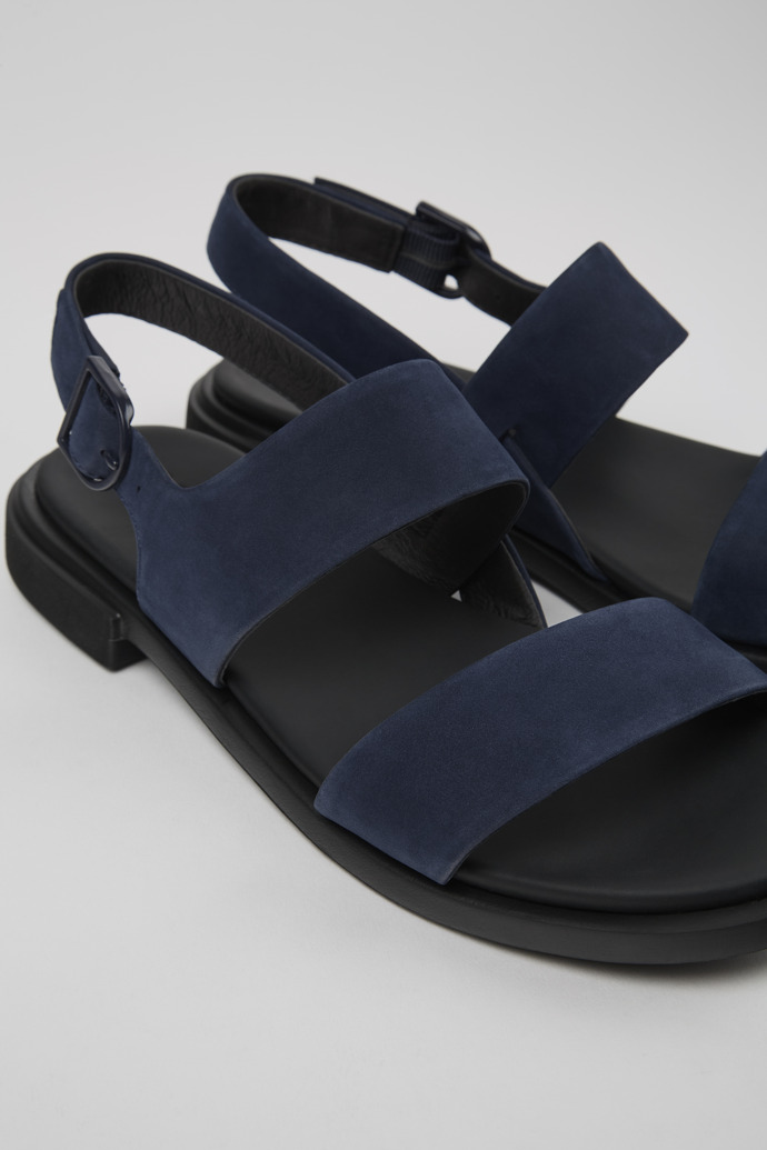Camper Edy - Sandalias de piel nobuk azules para mujer