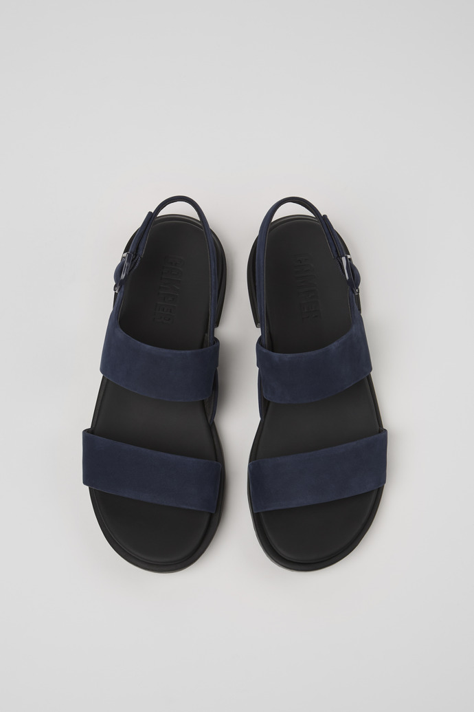 Camper Edy - Sandalias de piel nobuk azules para mujer