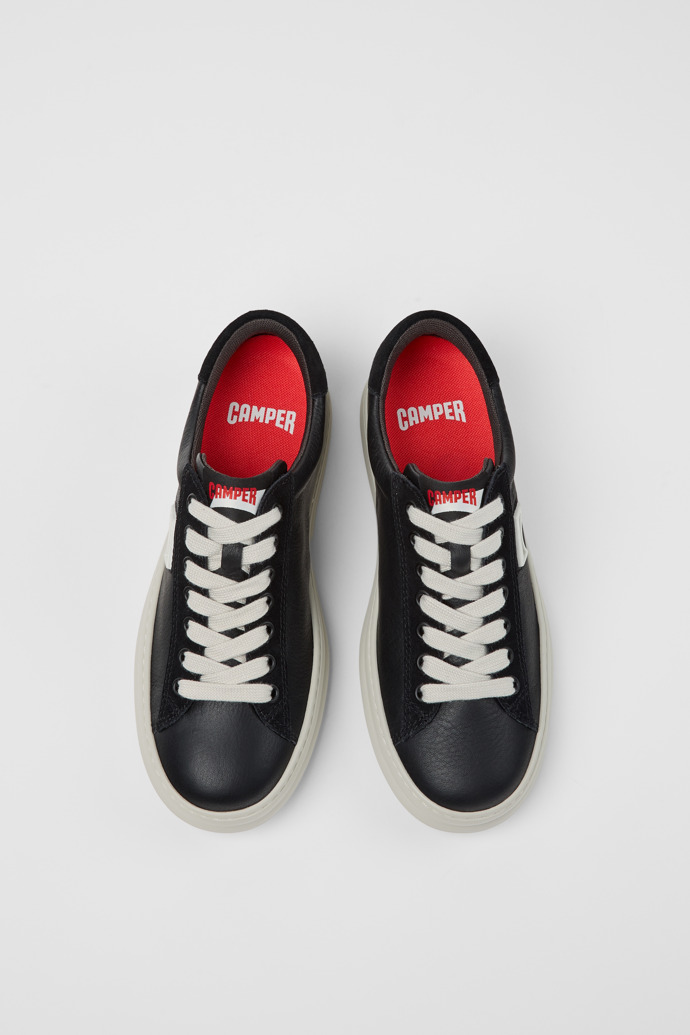 Camper Runner - Zapatillas negras para mujer de piel y piel nobuk.