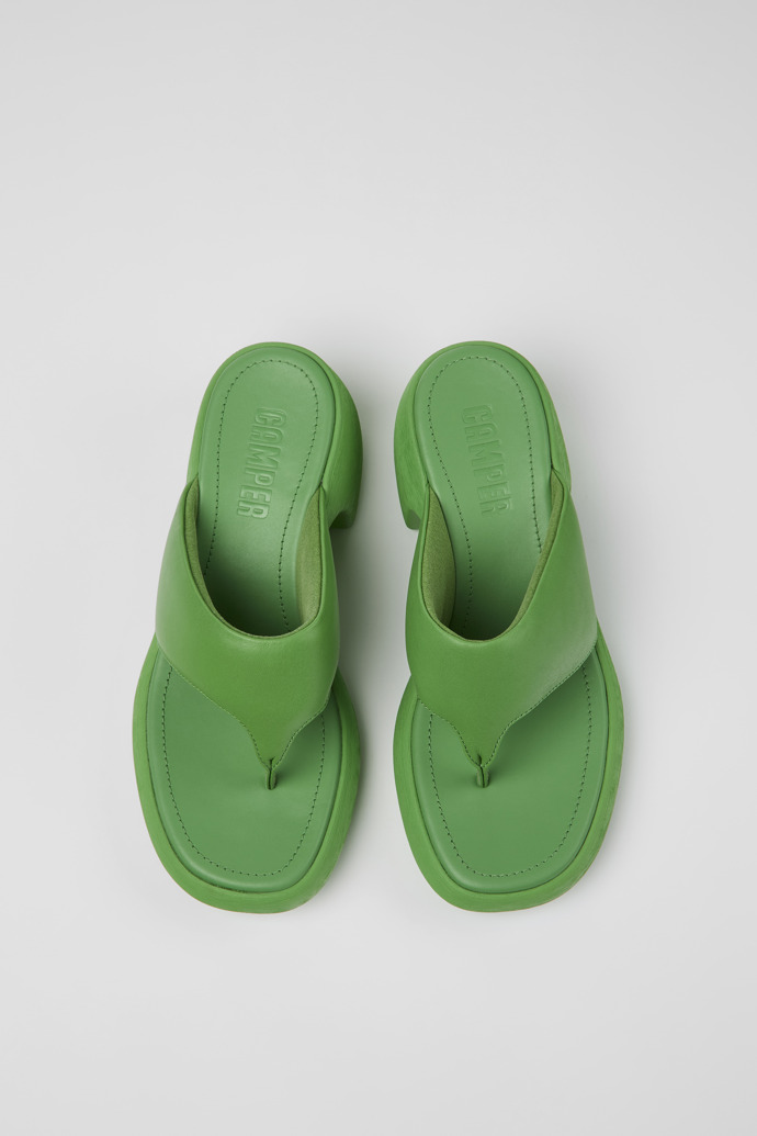 Camper Thelma - Sandalias de piel verdes para mujer.