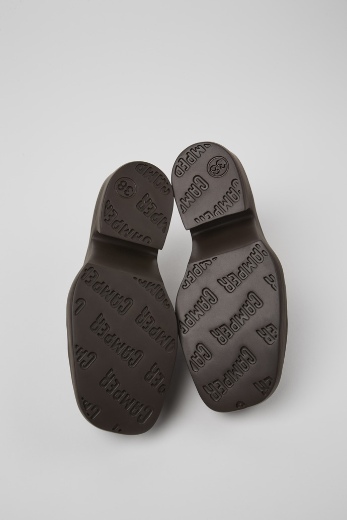 Camper Billie - Zuecos marrones de piel para mujer