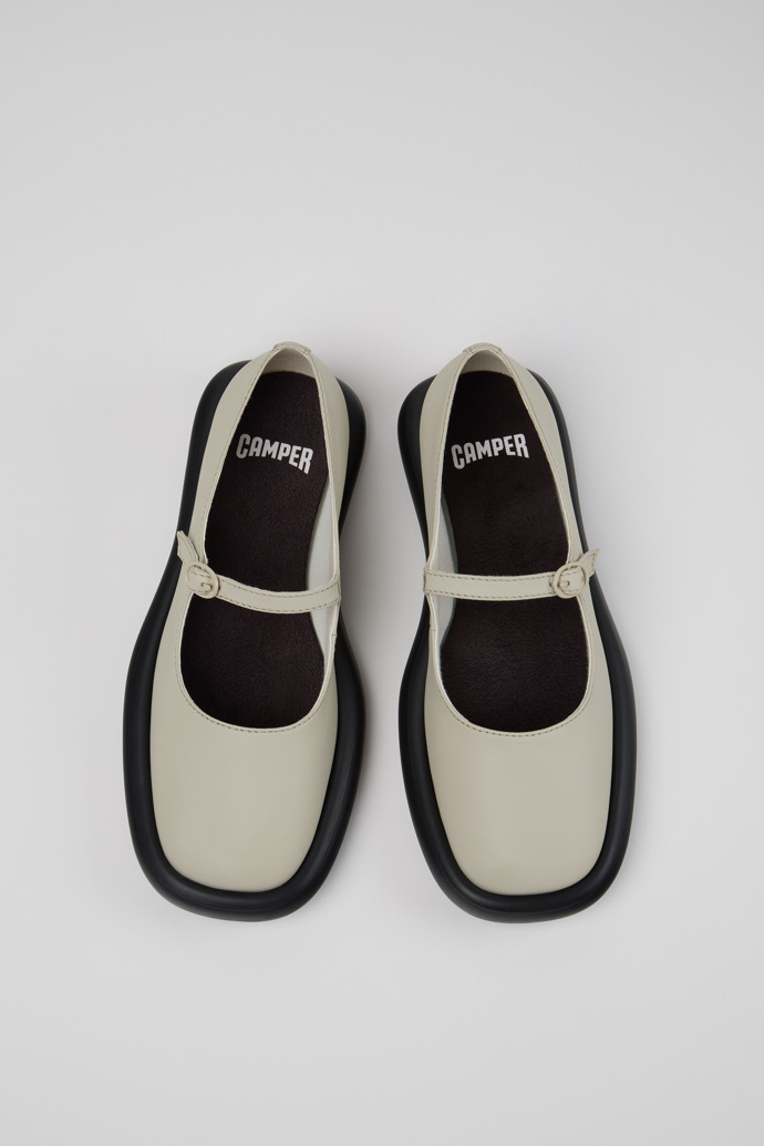 Camper Onda - Bailarinas grises de piel para mujer.