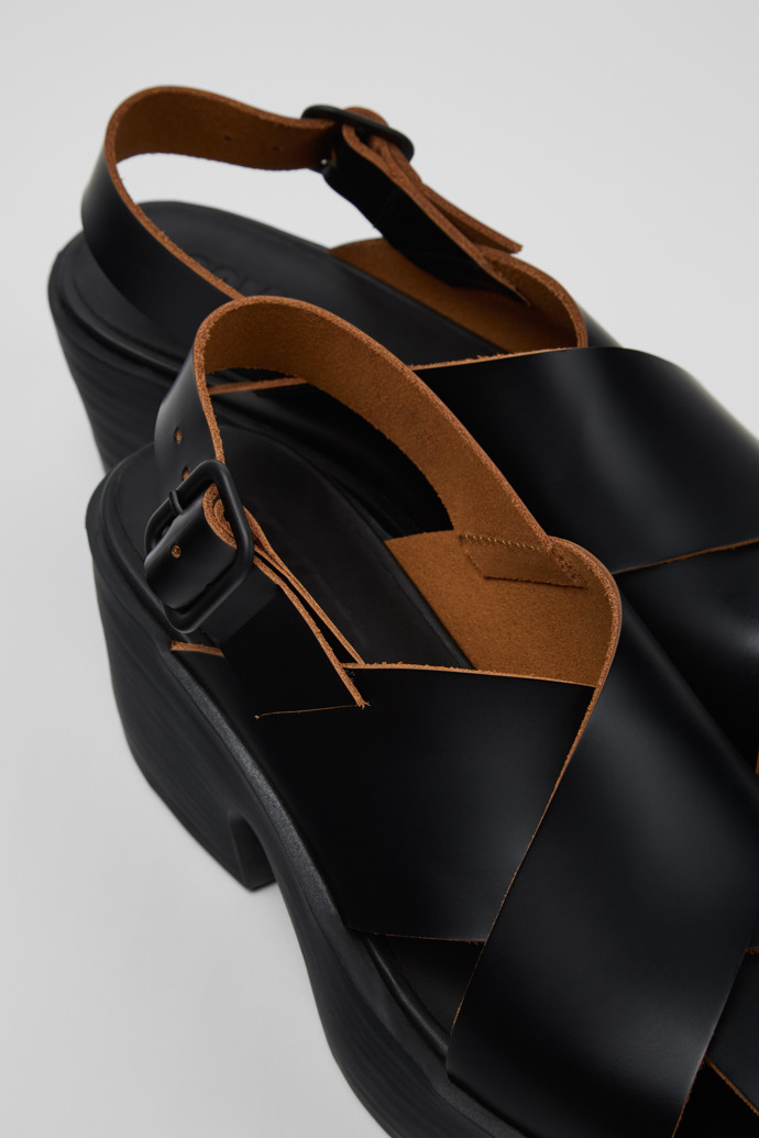 Camper Billie - Sandalias negras de piel para mujer