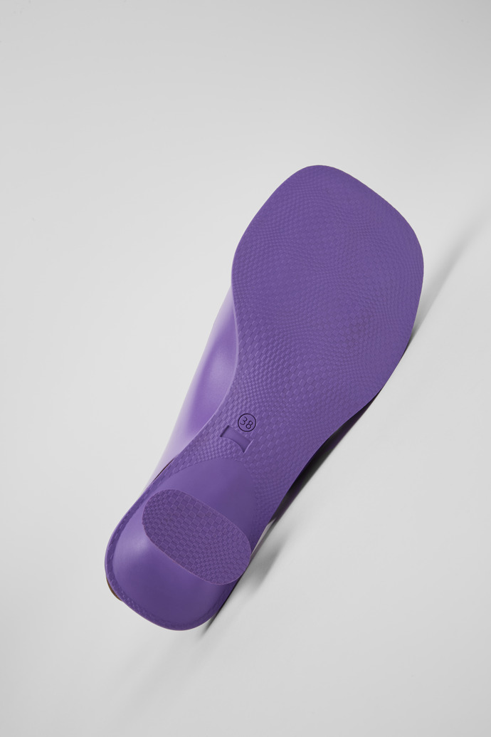 Camper Dina - Sandalias de piel moradas con doble tira para mujer.