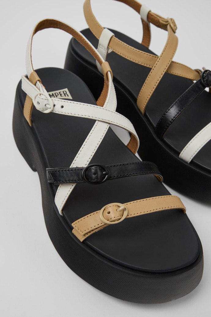 Camper Twins - Sandalias de piel multicolor para mujer.