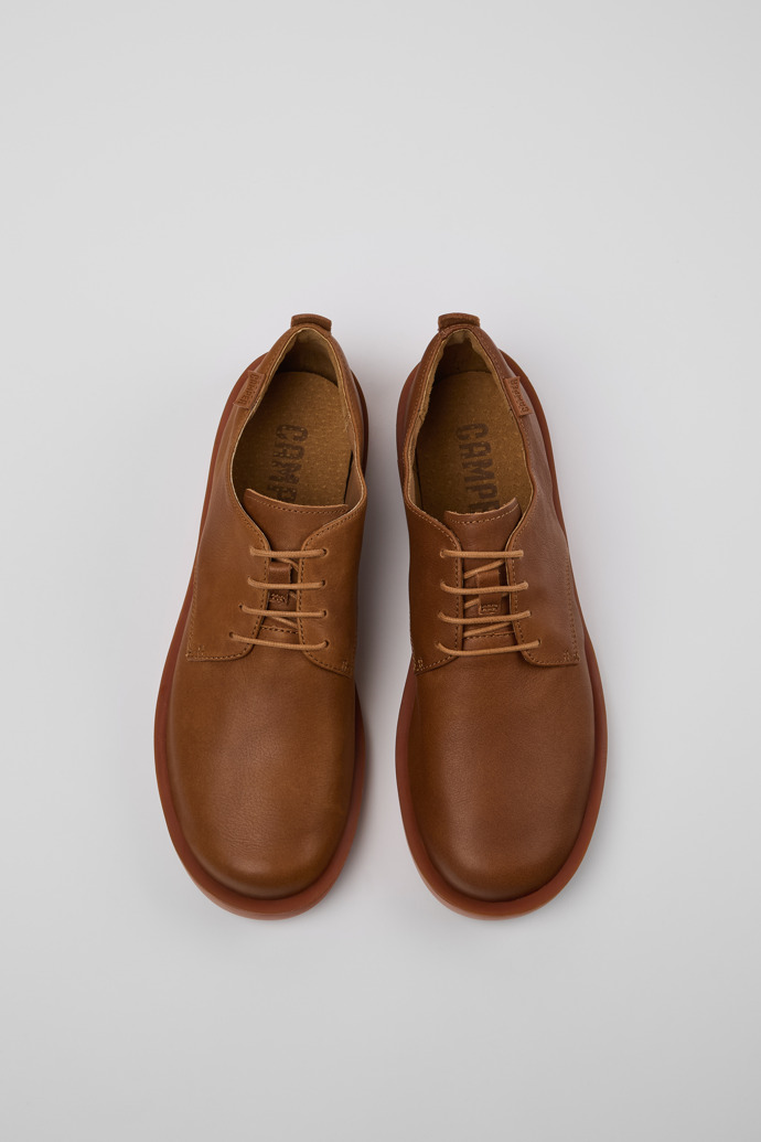 Camper Wagon - Zapatos de piel marrón para hombre
