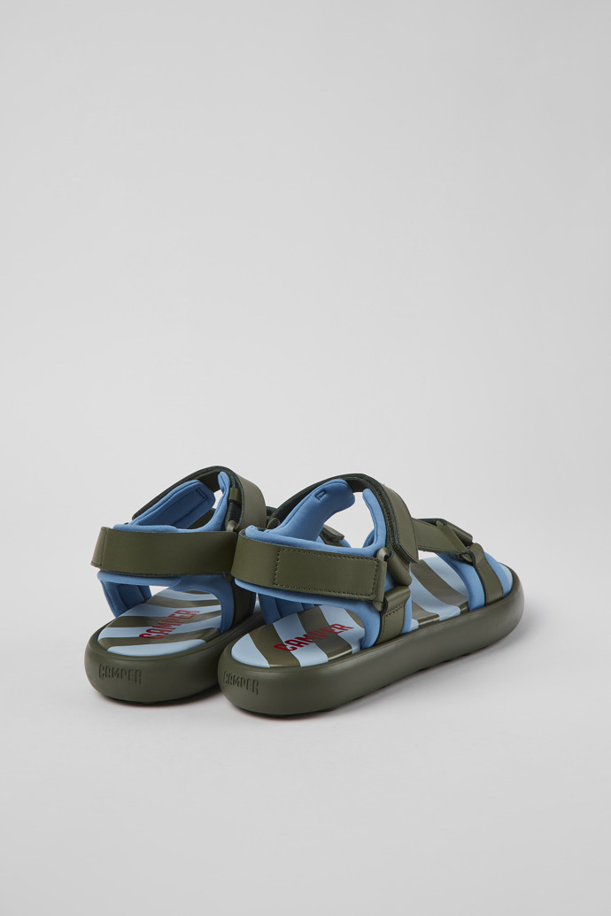 Camper Pelotas Flota - Sandalias verdes y azules de piel y textil para hombre