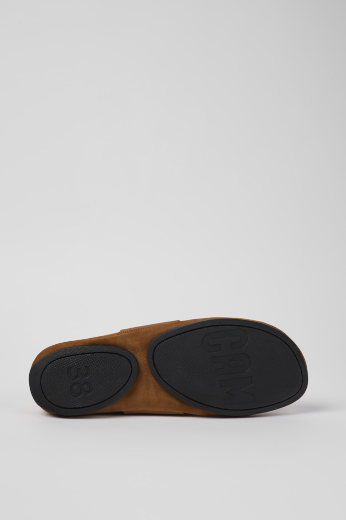 Camper Right - Bailarinas marrones de piel nobuk para mujer.