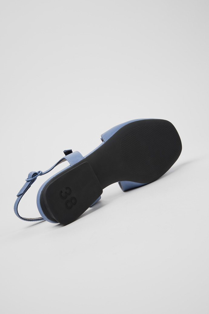 Camper Casi Myra - Zapato de piel azul semiabierto para mujer.