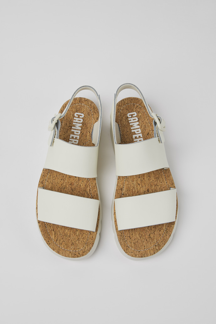 Camper Oruga - Sandalias blancas de piel para mujer