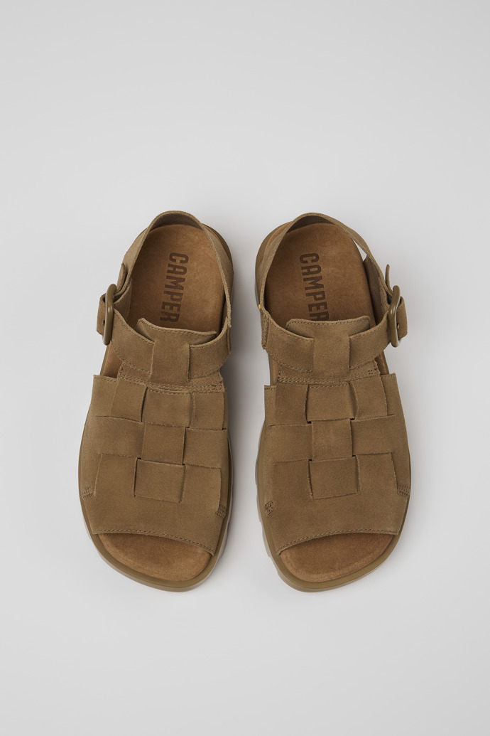 Sandalias Camper Brutus - Sandalias marrones de piel nobuk para mujer