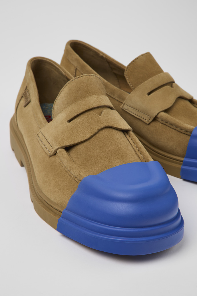 Camper Junction - Mocasines marrones para hombre de piel nobuk.