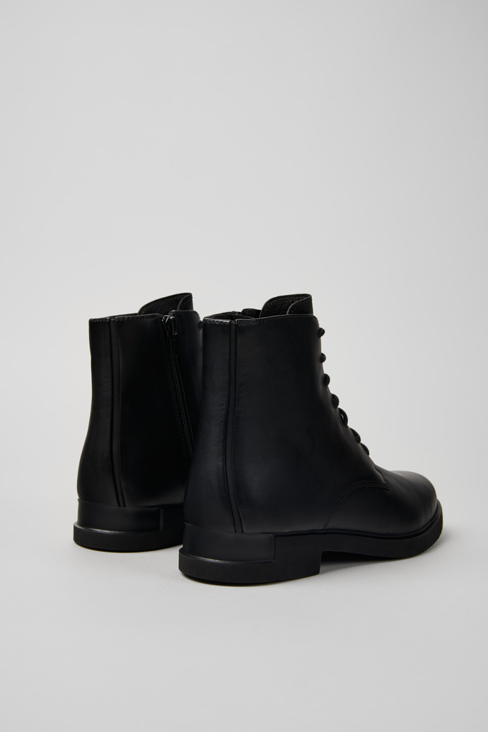 Camper Iman - Bota de piel negra con cordones para mujer