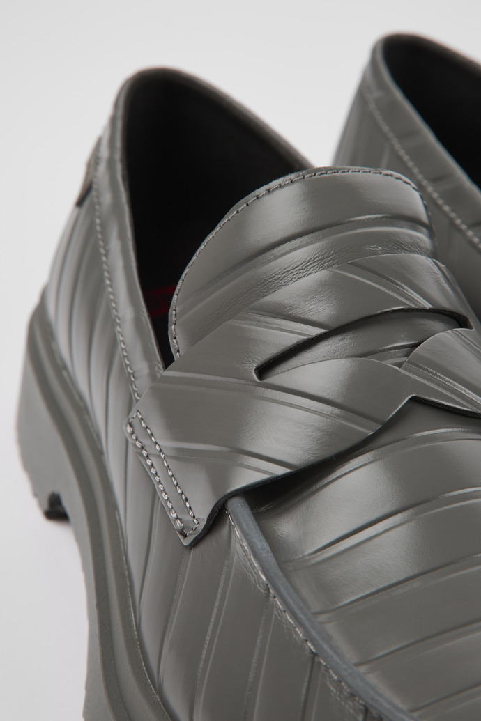 Camper Twins - Mocasines de piel grises para hombre