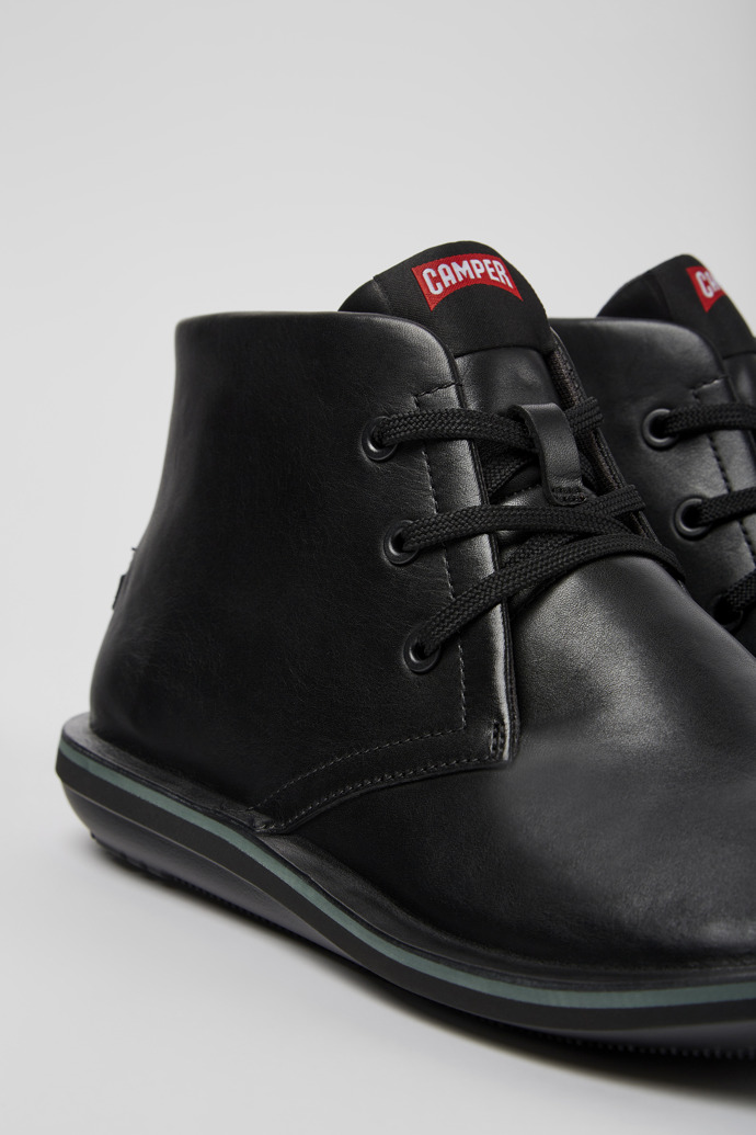 Camper Beetle - Botines negros de piel para hombre