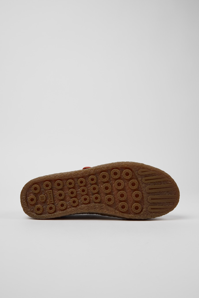 Camper Peu Terreno - Zapato de mujer color vino tinto de nobuk y piel.