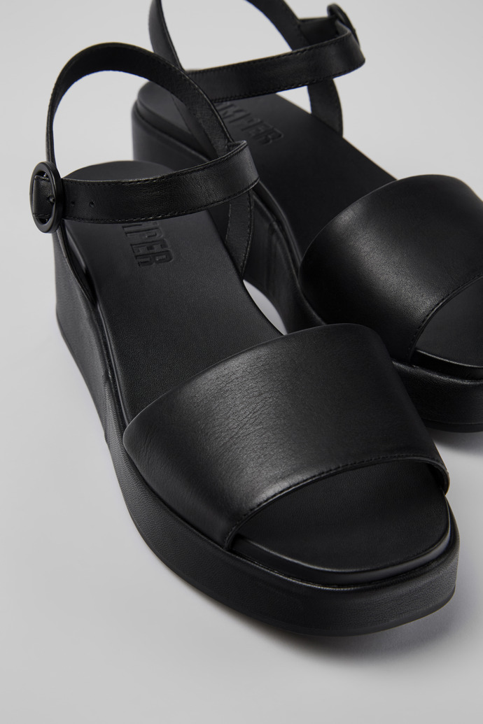 Camper Misia - Sandalias de piel negras para mujer con doble tira
