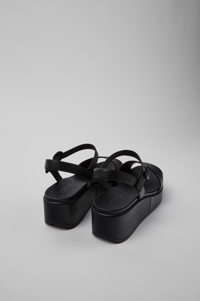 Camper Misia - Sandalias de piel negras para mujer con doble tira