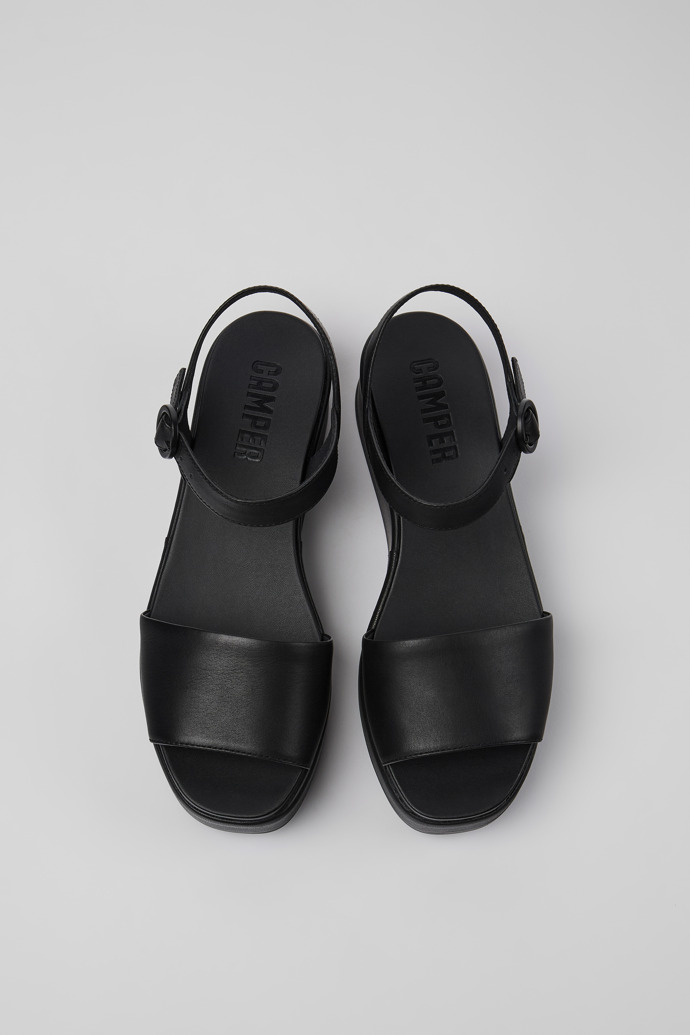 Camper Misia - Sandalias de piel negras para mujer con doble tira