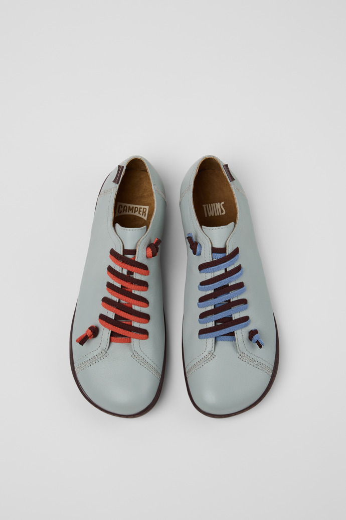 Camper Twins - Zapatos de piel gris para mujer.