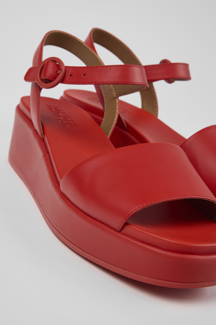 Camper Misia - Sandalias rojas de piel con doble tira para mujer