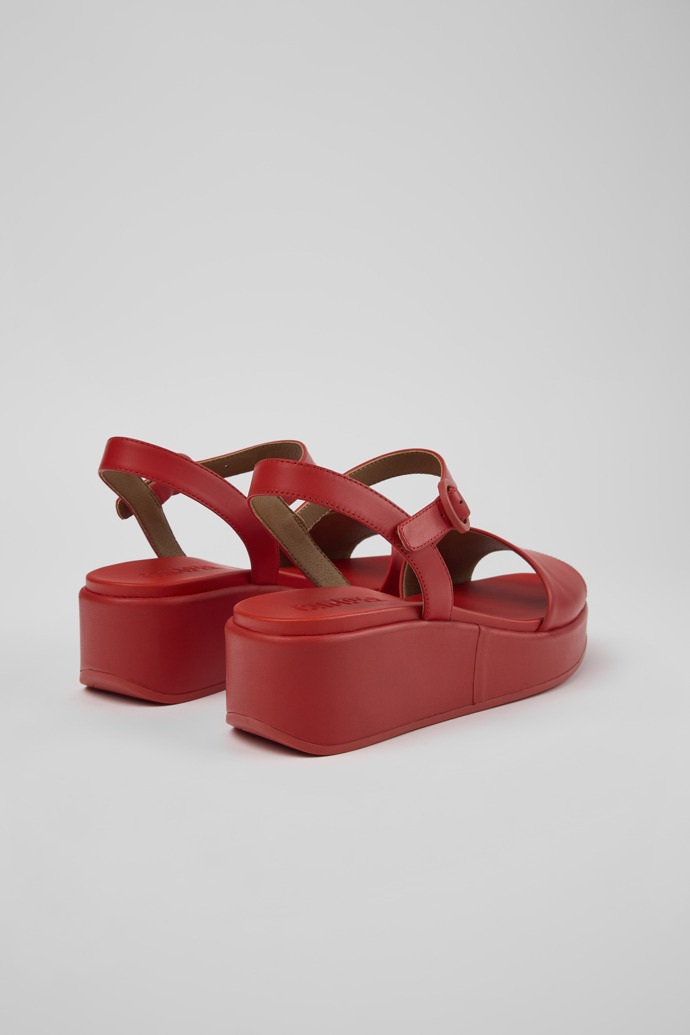 Camper Misia - Sandalias rojas de piel con doble tira para mujer