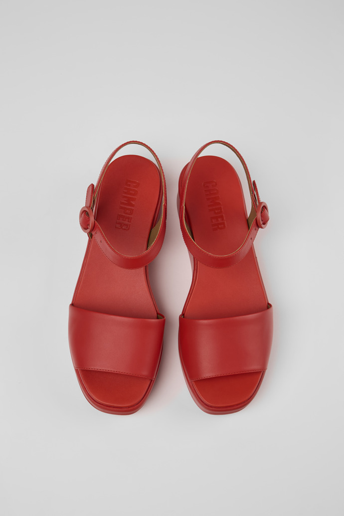 Camper Misia - Sandalias rojas de piel con doble tira para mujer