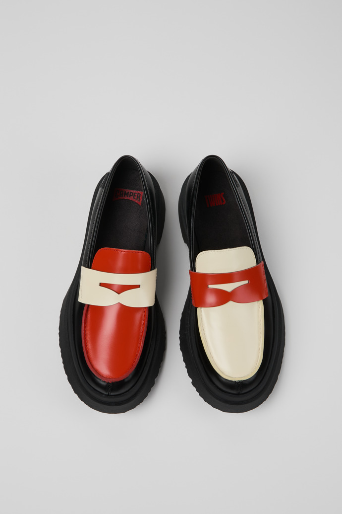 Camper Twins - Bailarinas/mocasines multicolor de piel para mujer.