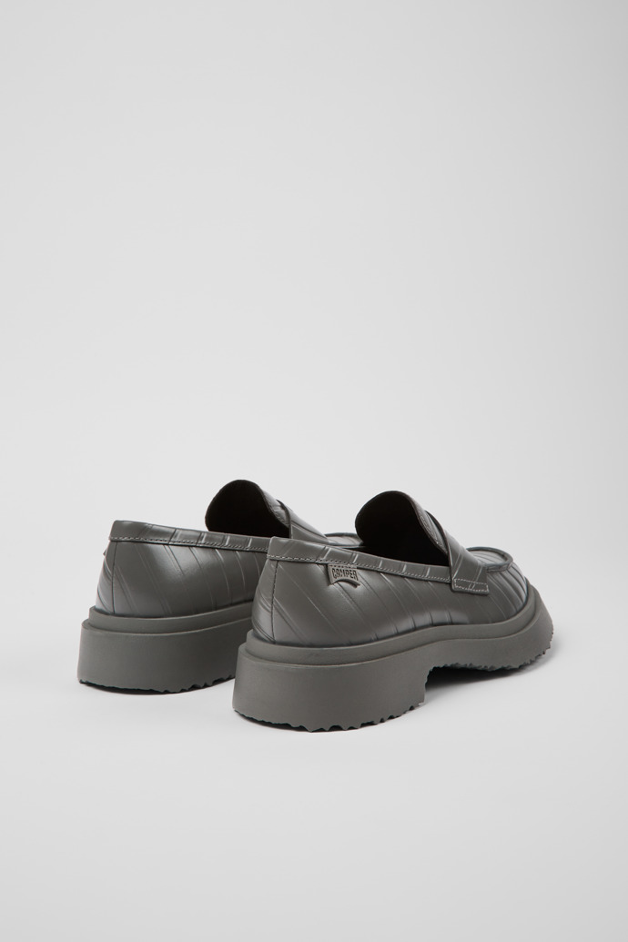 Camper Twins - Mocasines grises de piel para mujer