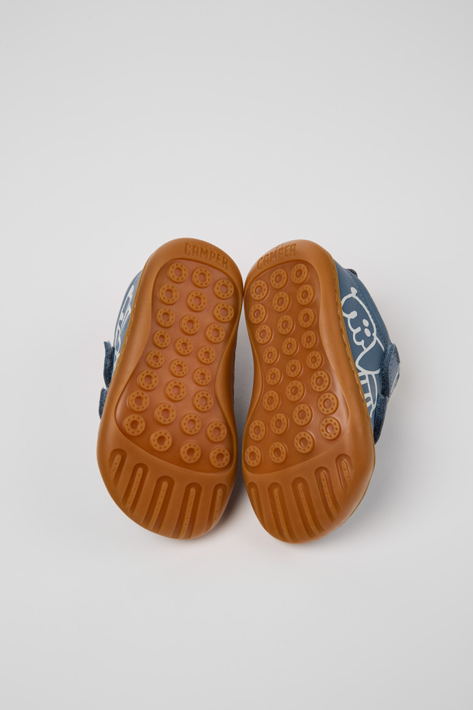 Camper Twins - Zapatos de piel gris y blanca para niños