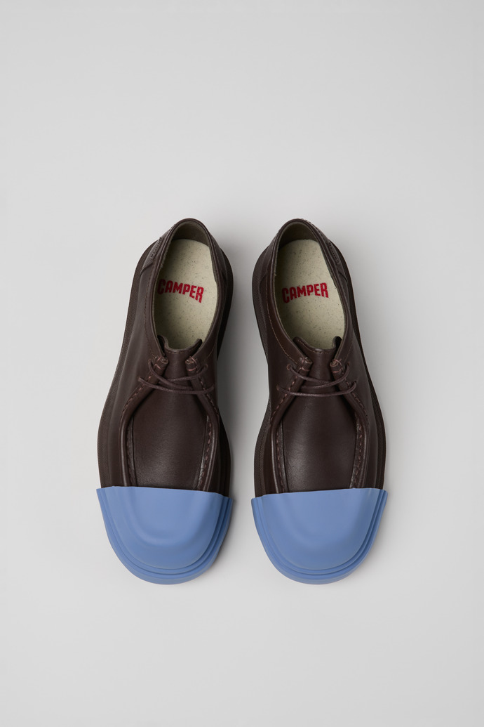 Camper Junction - Zapatos de piel marrón para mujer.