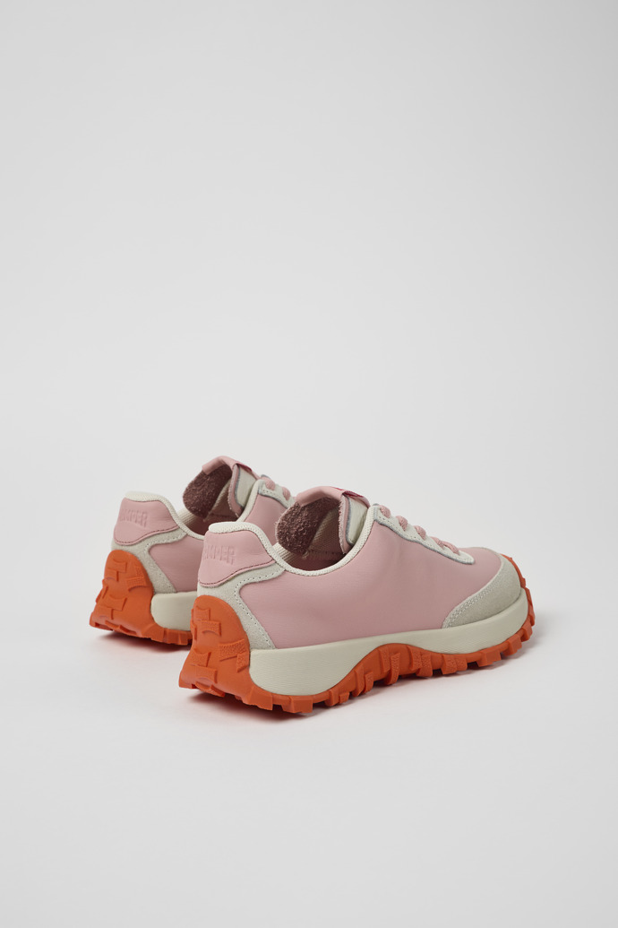 Camper Drift Trail - Zapatillas rosas y grises para niños, fabricadas en piel y nobuk.