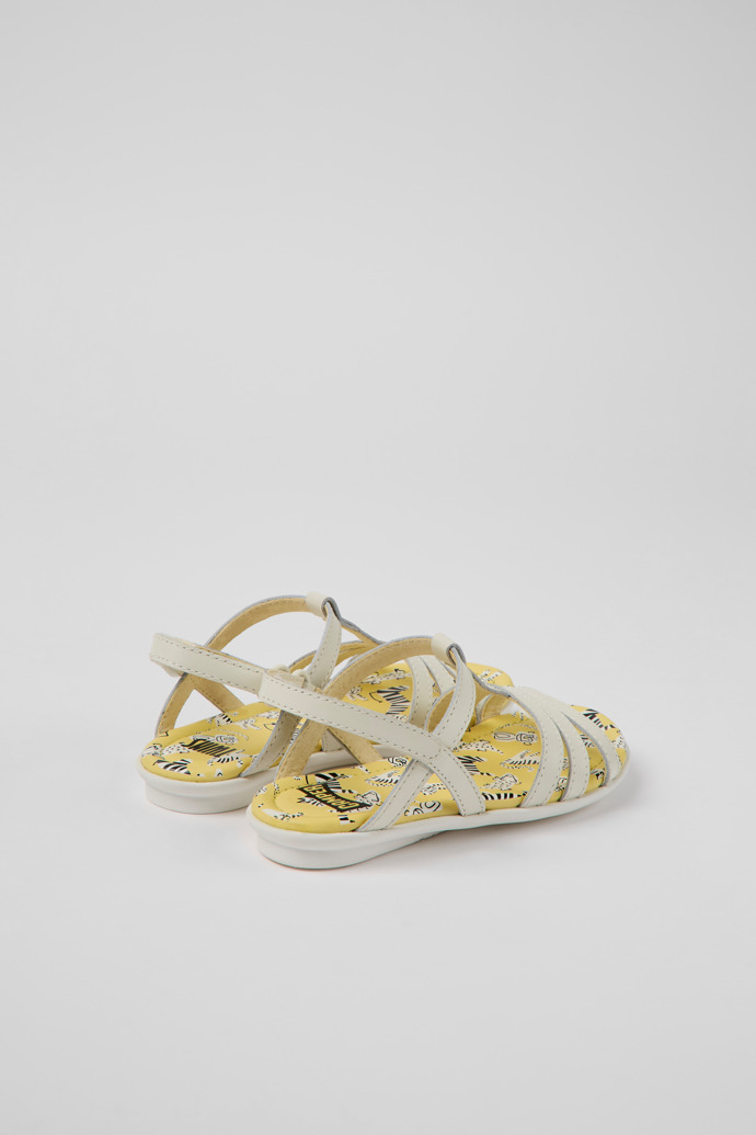 Camper Twins - Sandalia infantil de piel blanca