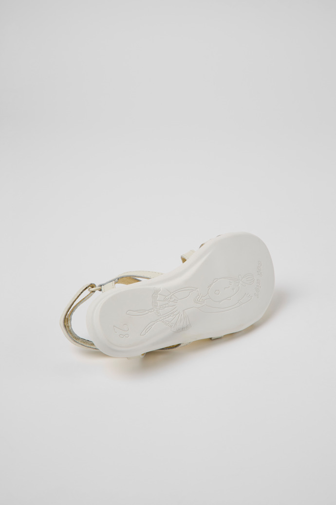 Camper Twins - Sandalia infantil de piel blanca