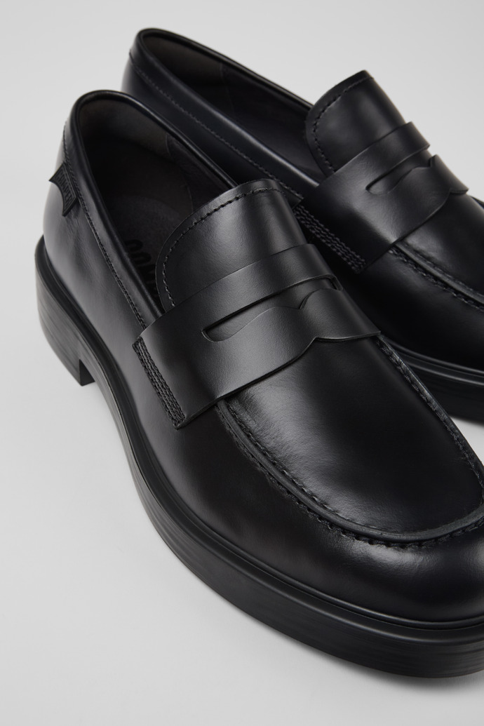 Camper Dean - Mocasines de piel negros para hombre