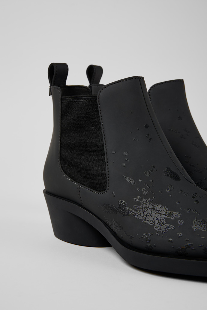 Camper Bonnie - Botines grises y negros de piel para mujer