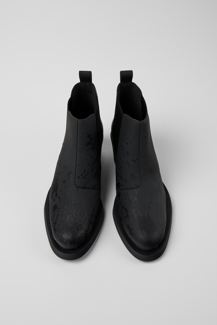 Camper Bonnie - Botines grises y negros de piel para mujer