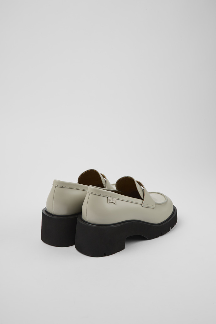 Camper Milah - Mocasín de piel gris para mujer