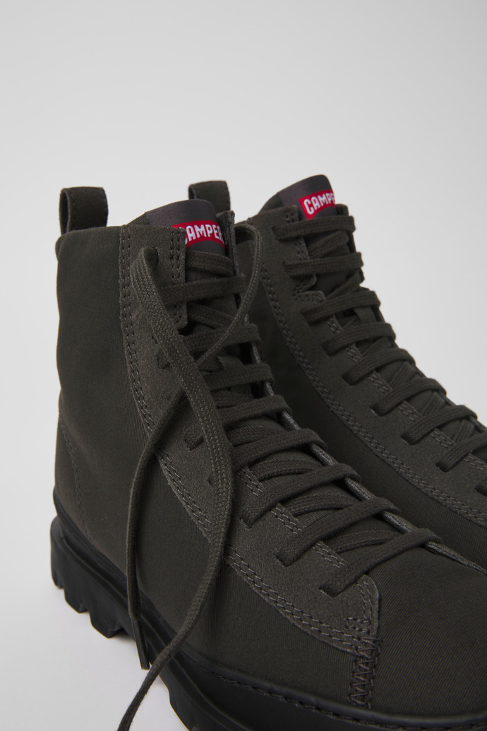 Camper Brutus - Botines grises para mujer de textil y nobuk