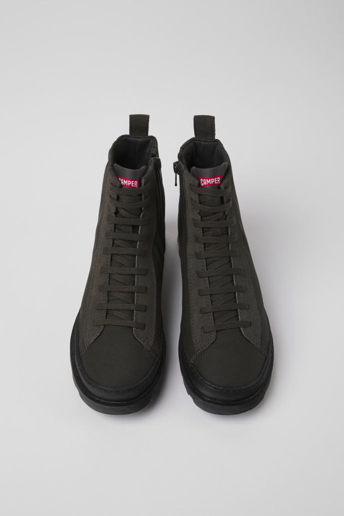 Camper Brutus - Botines grises para mujer de textil y nobuk
