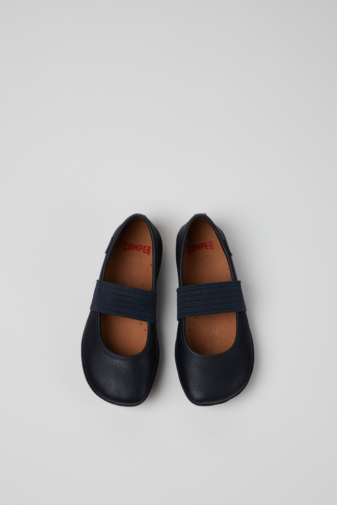 Camper Right - Bailarinas azules de piel para niños.