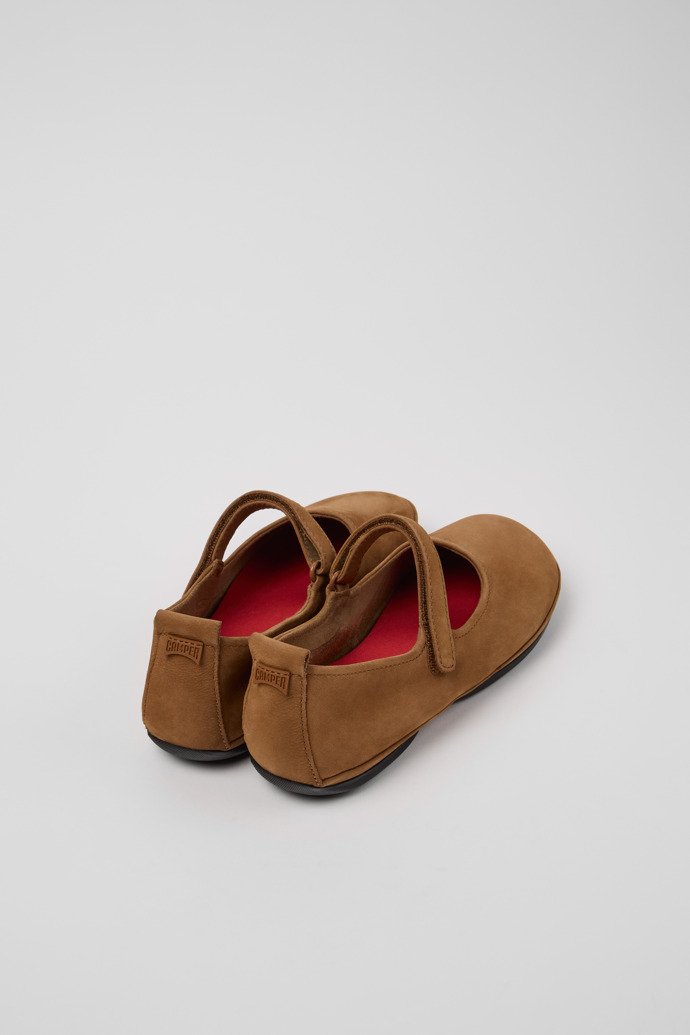 Camper Right Nina - Zapatos de piel nobuk marrón para mujer.